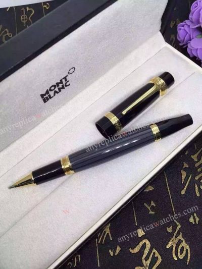 Montblanc Honore Black Rollerball Pen with Gold Clip